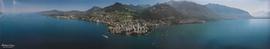 CUENDET Claude: Panorama de Montreux vu d'avion