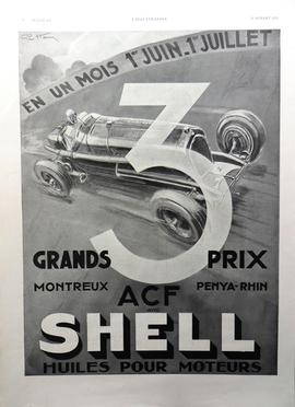 GUEVITTAM (?): En un mois 1er juin 1er juillet 1934, 3 Grand Prix. Montreux ACF Shell huiles pour...