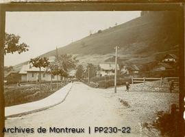 Les Avants: La route de Narcisses avant la construction de la gare du Montreux-Oberland bernois (...