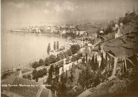 Territet: Panorama sur le Cimetière de Territet et la Villa Beauregard appartenant à Ami Chessex