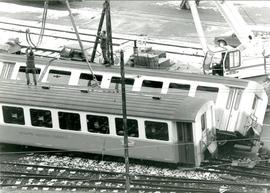 Photographie d'un accident de train à la gare de Montreux