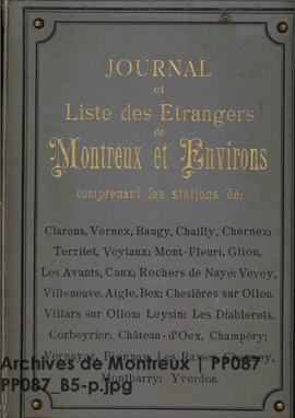 Présentoir pour lecture du Journal et Liste des Étrangers de Montreux et Environs