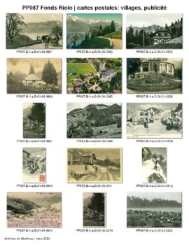 Villages, cartes postales publicitaires, panoramiques, géographiques